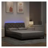 vidaXL Bettgestell mit LED ohne Matratze Taupe 120x200 cm Stoff