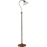 Searchlight Verstellbare Stehlampe - Antiker Messing- und Scavo-Glasschirm 140,0cm Braun