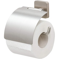 Tiger Onu Toilettenpapierhalter mit Deckel, Edelstahl gebürstet, 13 x 12,6 x 4,2 cm