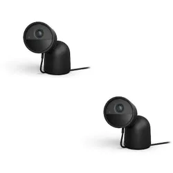 Philips Hue Secure kabelgebundene Kamera mit Standfuß schwarz Doppelpack