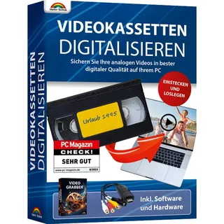Videokassetten Digitalisieren 2024 - Analog Audio und Video Konverter z.B. für VHS Kassetten inkl. Software zur Aufnahme