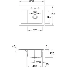 Villeroy & Boch Subway 45 Compact rechts snow white + Excenterbetätigung