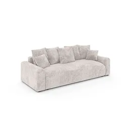 Home Affaire Big-Sofa HOME AFFAIRE "LAKESIDE klein 3-Sitzer Schlafsofa mit Bettkasten, Breite 238 cm", hellbeige, B:238cm H:85cm T:98cm, 100% Polyester, Sofas, Big-Sofa, Liegefläche 149x195 cm, hoher Sitzkomfort, Maße B/T/H: 238/98/85cm