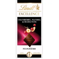 Lindt EXCELLENCE Cranberry, Mandel & Haselnuss - Feinherbe Schokolade | 100 g Tafel | Mit Cranberry-, Mandel- & Haselnuss-Stückchen | Intensiver Kakao-Geschmack | Dunkle Schokolade