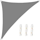 Woltu Sonnensegel Dreieck HDPE 420 x 420 x 600 cm Grau