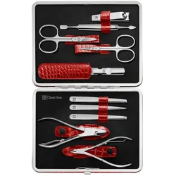 ZWILLING Beauty Maniküre Pediküre Set 10tlg. mit Nagelknipser, Leder, rot Nagelpflegeset 