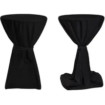 TexDeko Stehtischhusse Premium Schwarz Ø 60 cm
