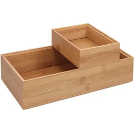 Navaris Aufbewahrungsbox aus Bambus 2er Set 2-tlg. braun