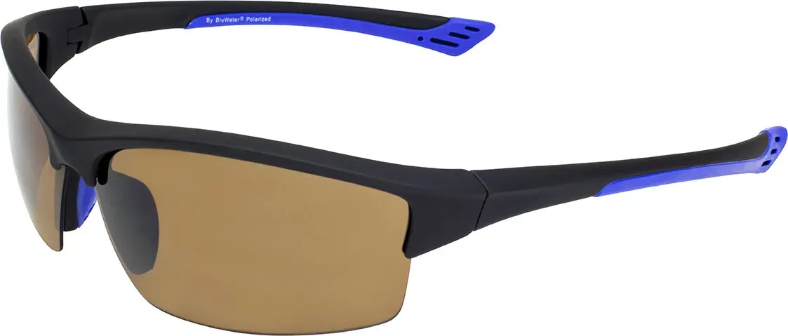 Global Vision Daytona 1, lunettes de soleil - Noir Mat/Bleu Marron-Teinté