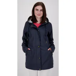 Regenjacke DEPROC ACTIVE "Friesennerz ANKERGLUT HVN", Damen, Gr. 52 (XXL), blau (navy), Obermaterial: 100% Polyurethan; Futter: 100% Polyester, casual, figurumspielend, Langarm gerader Abschluss mit Druckknopf, Jacken, auch in Großen Größen erhältlich