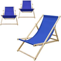 ECD Germany ECD-Germany Strandliege, Dunkelblau, Holz, 52x83x117 cm, Gartenmöbel,
