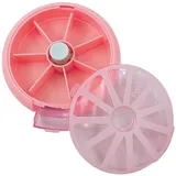 Pillendose für 7 Tage, rund, mit transparenten Deckeln, für Medikamente, Vitamine, Fischöl und Nahrungsergänzungsmittel Pewell