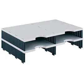 Styro Sortierstation Styrodoc grau/schwarz mit 4 Fächer