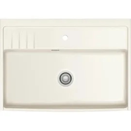 Systemceram KeraDomo Kentro 90 links Einbauspüle magnolie Handbetätigung 895 x 618 mm