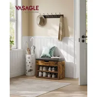 VASAGLE Schuhbank, Sitzbank, Schuhregal mit gepolstertem Kissen, Schuhorganizer