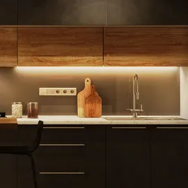 GLOBO Unterbaulampe Unterbauleuchte Küchenlampe, Kunststoff opal weiß, Strahlwassergeschützt,1x 18W 1500Lm 4000K neutralweiß, L 63,2 cm