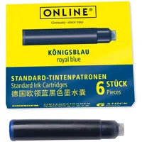 ONLINE USV-Systeme ONLINE Füllerpatronen königsblau, 6 Stück,