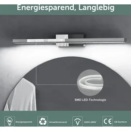 doporro LED Badlampe Spiegellampe 6000K Badezimmer Lampe LED Wandleuchte Chrom 9W Leuchtschein