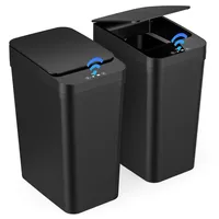 2er Set Mülleimer mit Sensor, 12L Automatischer Elektrischer Deckel Sensor, 3...