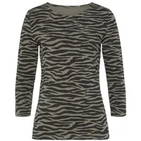 LASCANA 3/4-Arm-Shirt Damen khaki-schwarz Gr.48/50