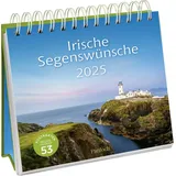 Pattloch Geschenkbuch Postkartenkalender 2025: Irische Segenswünsche: Wochenkalender zum Aufstellen, Tischkalender mit Spiralbindung und 53 Postkarten zum Heraustrennen