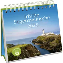 Pattloch Geschenkbuch Postkartenkalender 2025: Irische Segenswünsche: Wochenkalender zum Aufstellen, Tischkalender mit Spiralbindung und 53 Postkarten zum Heraustrennen