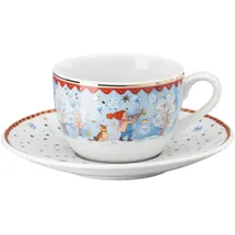 Hutschenreuther Cappuccinotasse Sammelserie 2022 2-tlg. Weihnachtsa. weiß