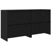 VidaXL Sideboards 2 pcs Schwarz Eichen-Optik 70 x 41