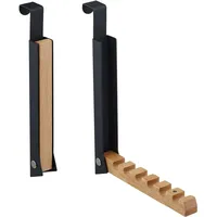 Relaxdays Türgarderobe klappbar 2X, zum Einhängen, Türhaken 6 Kleiderbügel,