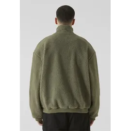 URBAN CLASSICS Oversized Teddy Halbzippullover Pale Green L