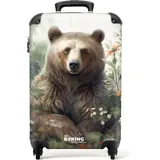 NoBoringSuitcases.com Handgepäck Koffer, Reisekoffer, Reisetasche mit Rollen, TSA Schloss, Hartschalenkoffer, Koffer Handgepäck, Handgepäck Trolley 55x40x20, Handgepäck 55x40x20 cm (Bär - Braun)