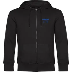 multifanshop Kapuzen Sweatshirt Jacke - Hamburg - Herzschlag - Druck blau - Sweat