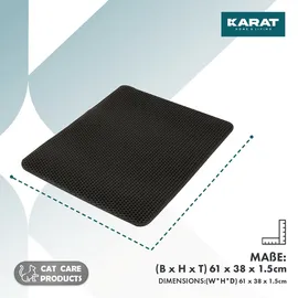 Floordirekt Katzenstreumatte Charly Doppelschichtiges Wabendesign Abwaschbar 61 x 38 cm Anthrazit