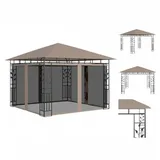 vidaXL Pavillon mit Moskitonetz 3x3x2,73 m Taupe 180 g/m2