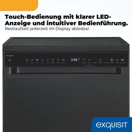 Exquisit GSP9616-450B Geschirrspüler (unterbauhähig, 598 mm, Schwarz)
