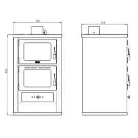 Prity EEK A Kaminofen mit Backofen Prity FG D