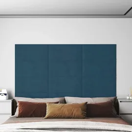 vidaXL Wandkopfteilen 12 pcs Blau Samt
