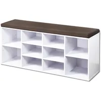 KESPER Schuhschrank 103,5 x 48 x 29,5 cm mit Sitzbank braun-weiß
