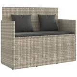 Furnicato Gartenbank Mit Kissen Hellgrau Poly Rattan