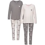 VIVANCE DREAMS Damen Pyjama rosa/grau Gr.32/34