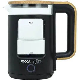 Jocca Wasserkocher 1,8L, Nature-Line Schwarz, 360° Basis, Borosilikatglas,