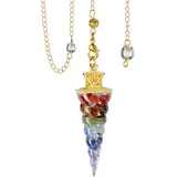 luxuskollektion Edelstein Pendel 7 Chakra Muschelschale Anhänger Kette Reiki