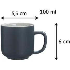 Ritzenhoff & Breker Espressotasse mit Untertasse 0,1 l Grau 4 St.