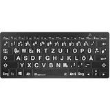 Logickeyboard XL-Print Bluetooth® Tastatur Deutsch, Schwarz Multimediatasten, USB-Hub, Gerä