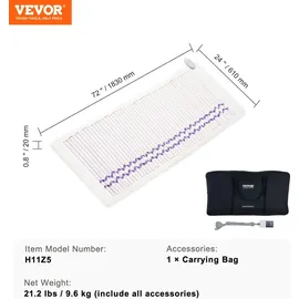 Vevor Ferninfrarot Wärmepad, Amethyst-Therapiematte 39–70 °C heiße Edelstein-Heizmatte zur Schmerzlinderung am ganzen Körper (183 x 61 cm)
