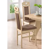 Esszimmerstuhl HOME AFFAIRE "Berta Küchenstuhl", braun, B:46cm H:103cm T:50,5cm, Holzwerkstoff, Stühle, Esszimmerstuhl, Bezug in Microfaser, Gestell aus Buche Massivholz