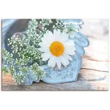 Artland Leinwandbild »Zarte Margeriten Blüte«, Blumen, (1 St.), auf Keilrahmen gespannt, weiß