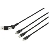 Renkforce USB-Ladekabel USB 2.0 USB-A Stecker, USB-C® Stecker, USB-Micro-B Stecker, Apple Lightning