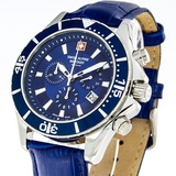 Swiss Alpine Military by Grovana Herrenuhr Chronograph blau Lederband 7040.9535