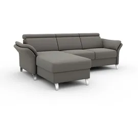 sit&more Ecksofa SIT & MORE "Vincenzo L-Form", grau (hellgrau), B:252cm H:84cm T:165cm, Sofas, Ecksofa, inklusive Kopfteilverstellung, wahlweise mit Bettfunktion, Bettkasten